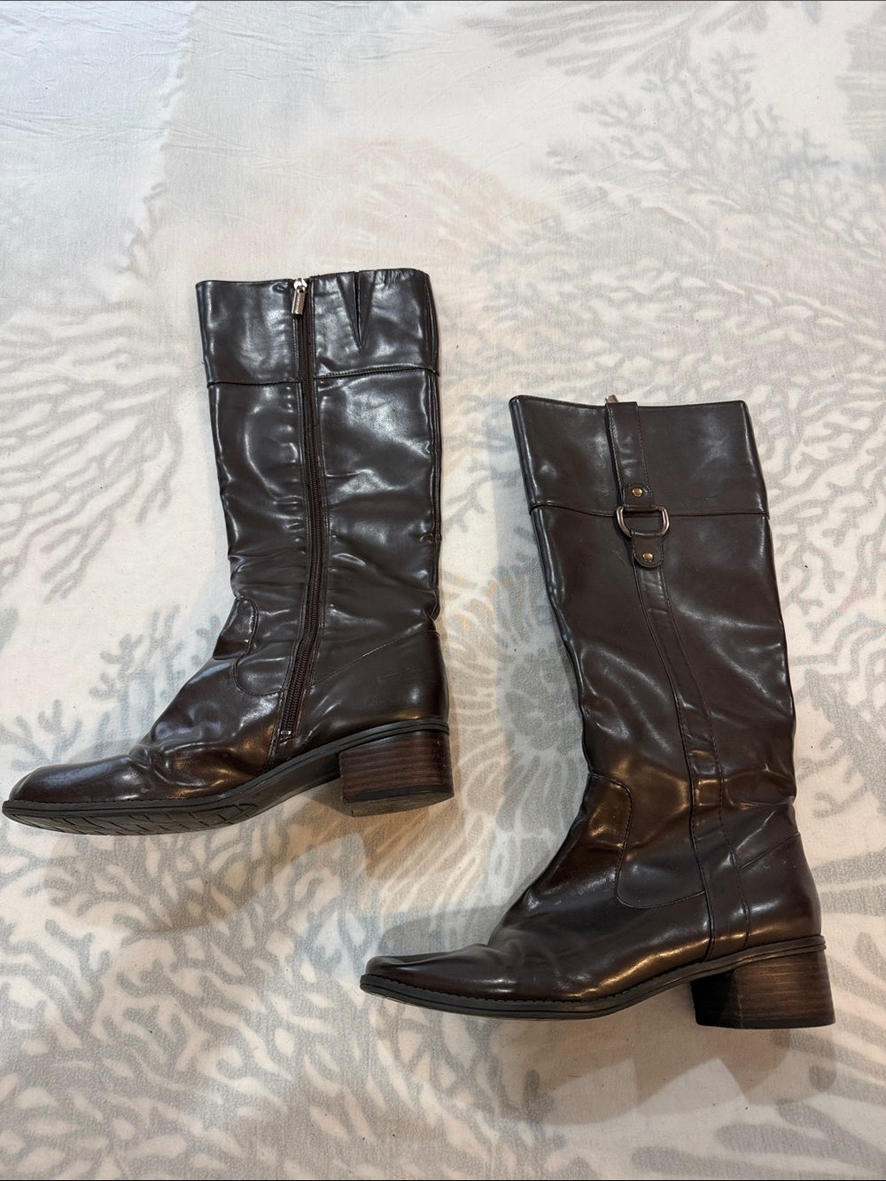 Women's Tall Leather Riding Boots - Dark Brown